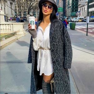 Zara WOOL BLEND PRINTED COAT